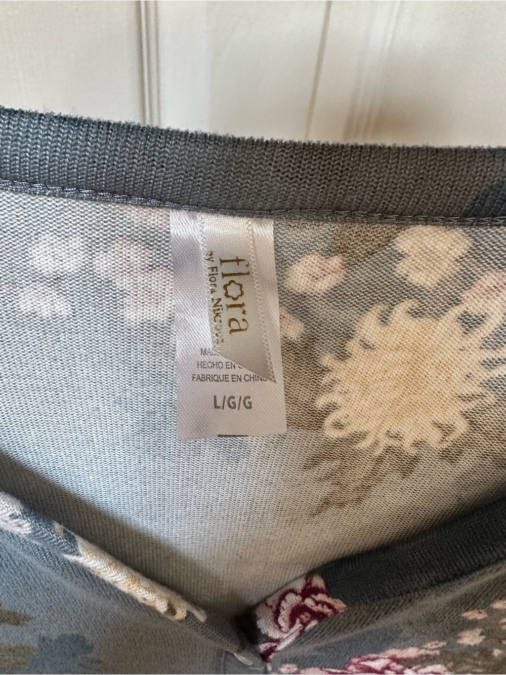 Super Soft Floral V-Neck Blouse - Blue Multi - Picture 3 of 5